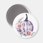 Paarse pompoen schattige herfsten herfst bloemen magneet (Voorkant / Achterkant)