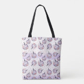 Paarse pompoen schattige herfsten herfst bloemen tote bag (Achterkant)