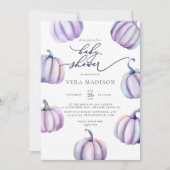 Paarse pompoen Waterverf Baby shower Kaart (Voorkant)