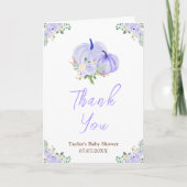 Paarse pompoenen Baby shower Bedankkaart (Voorkant)