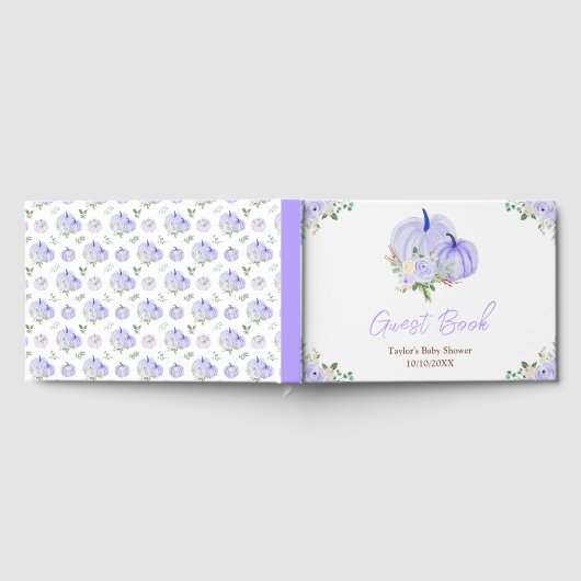 Paarse pompoenen Baby shower Gastenboek (Volledig)