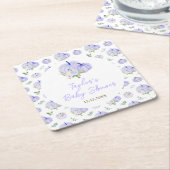 Paarse pompoenen Baby shower Kartonnen Onderzetters (Schuin)