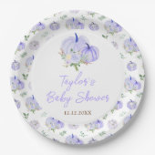 Paarse pompoenen Baby shower Papieren Bordje (Voorkant)
