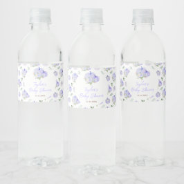 Paarse pompoenen Baby shower Waterfles Etiket