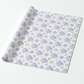 Paarse pompoenen Bloemen Cadeaupapier (Uitgerold)