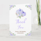 Paarse pompoenen Bloemen Verjaardagsfeest Bedankkaart (Voorkant)