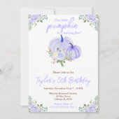 Paarse pompoenen Bloemen Verjaardagsfeest Kaart (Voorkant)