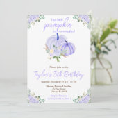 Paarse pompoenen Bloemen Verjaardagsfeest Kaart (Staand voorkant)