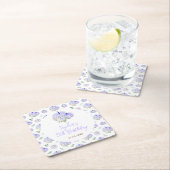 Paarse pompoenen Bloemen Verjaardagsfeest Kartonnen Onderzetters (Insitu)