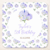 Paarse pompoenen Bloemen Verjaardagsfeest Kartonnen Onderzetters (Voorkant)