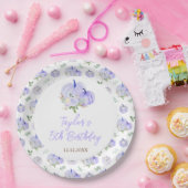 Paarse pompoenen Bloemen Verjaardagsfeest Papieren Bordje (Feest)