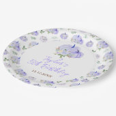 Paarse pompoenen Bloemen Verjaardagsfeest Papieren Bordje (Gekanteld)