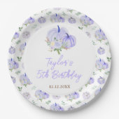 Paarse pompoenen Bloemen Verjaardagsfeest Papieren Bordje (Voorkant)