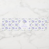 Paarse pompoenen Bloemen Verjaardagsfeest Waterfles Etiket (Enkel label)