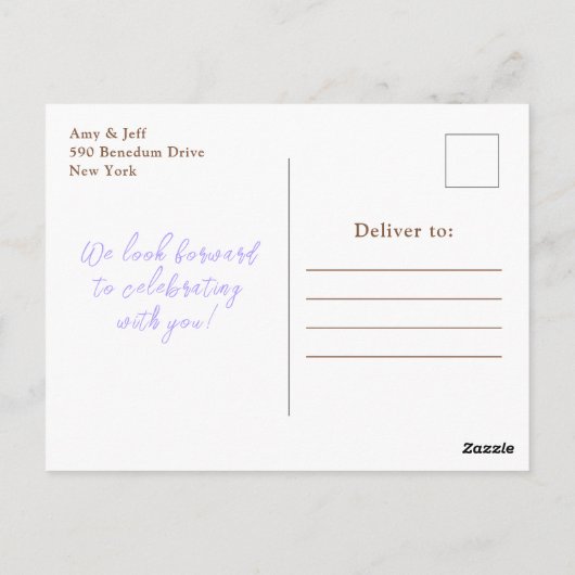 Paarse Pompoenen Bloemige Verjaardagsfeestje Briefkaart (Achterkant)