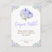 Paarse pompoenen flesje met luierspoel informatiekaartje (Voorkant)