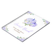 Paarse pompoenen Floral Baby shower gastenboek Notitieboek (Linkerzijde)