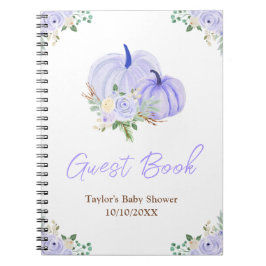 Paarse pompoenen Floral Baby shower gastenboek Notitieboek