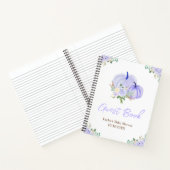 Paarse pompoenen Floral Baby shower gastenboek Notitieboek (Binnen)