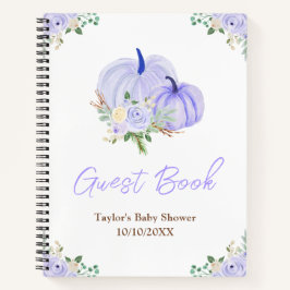 Paarse pompoenen Floral Baby shower gastenboek Notitieboek