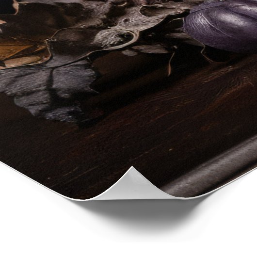 Paarse pompoenen gestapeld poster (Hoek)