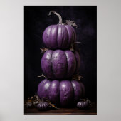 Paarse pompoenen gestapeld poster (Voorkant)