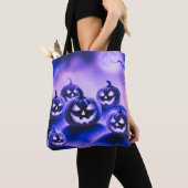 Paarse pompoenen Halloween Tote Bag (Dichtbij)