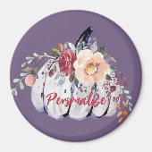 Paarse pompoengrijze waterverf in het najaar magneet (Voorkant)