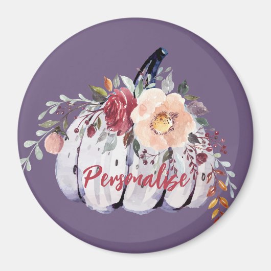 Paarse pompoengrijze waterverf in het najaar magneet (Voorkant)