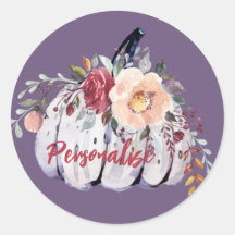 Paarse pompoengrijze waterverf in het najaar