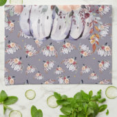 Paarse pompoengrijze waterverf in het najaar theedoek (Gevouwen)