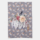 Paarse pompoengrijze waterverf in het najaar theedoek (Verticaal)