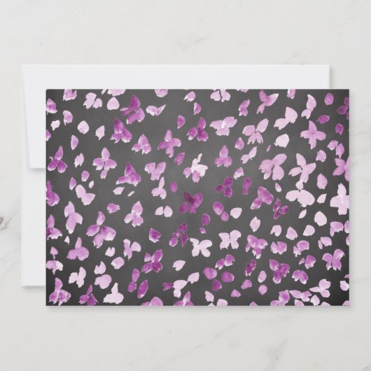 Paarse ponden Floral Baby shower Kaart (Achterkant)