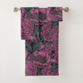 Paarse pony-bloemen bad handdoek (Insitu)