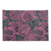 Paarse pony-bloemen kussensloop (Achterkant-Rechts)