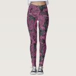 Paarse pony-bloemen leggings<br><div class="desc">Met de hand getekende pony-bloemen,  naadloos vectorpatroon</div>