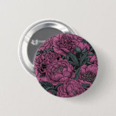 Paarse pony-bloemen ronde button 5,7 cm (Voorkant /achterkant)