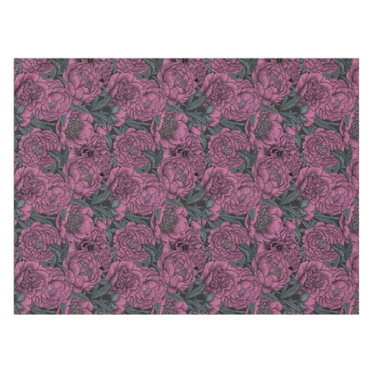 Paarse pony-bloemen tafelkleed (Voorkant (Horizontaal))