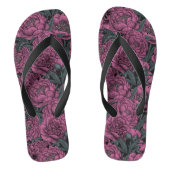 Paarse pony-bloemen teenslippers (Voetbed)