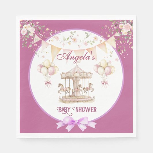 Paarse Pony Dreams-Dark Paarse servetten (Voorkant)