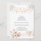 Paarse Pony Dreams - Minimalistische Baby-uitnodig Kaart (Achterkant)