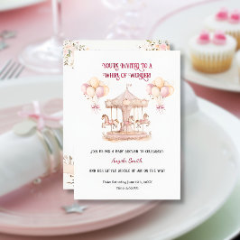 Paarse Pony Dreams - Minimalistische Baby-uitnodig Kaart