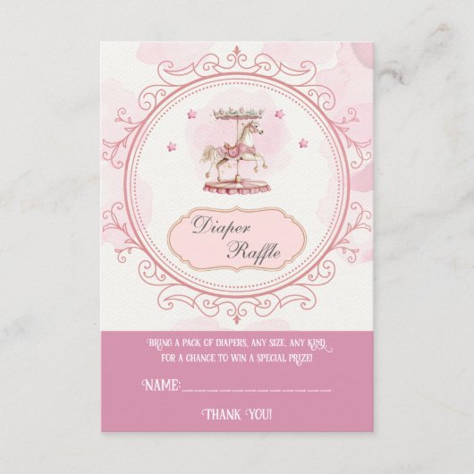 Paarse Pony dromen - Luier Raffle Enclosure Kaart (Voorkant)