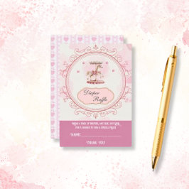 Paarse Pony dromen - Luier Raffle Enclosure Kaart