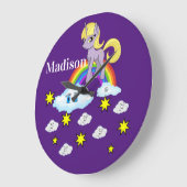 Paarse Pony Rainbow Happy Clouds-sluis Grote Klok (Hoek)