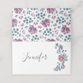 Paarse pony waterverf bruiloft aangepaste plaatska plaatskaartje (Buitenkant ongevouwen)