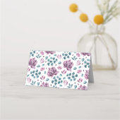 Paarse pony waterverf bruiloft aangepaste plaatska plaatskaartje (Achterkant)