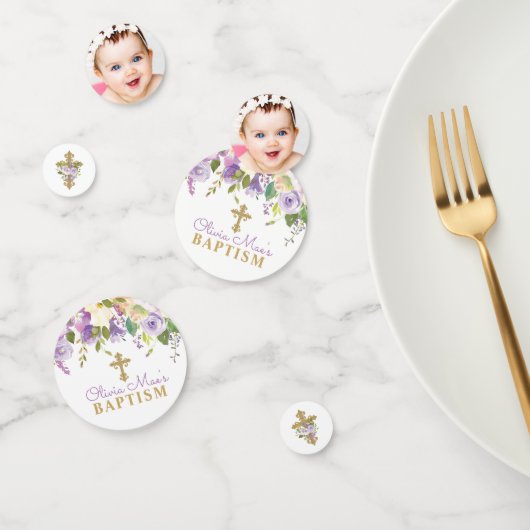 Paarse pony's Baptisme Personalized Table Confetti (Groep)