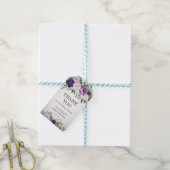 Paarse pony's Floral Baby Girl Shower Cadeaulabel (Met Touw)