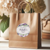 Paarse pony's Floral Women's Birthday Welkom Ronde Sticker